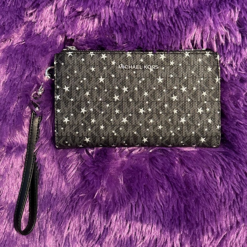 Michael Kors Stars Jet Set Double Zip Wristlet Wallet